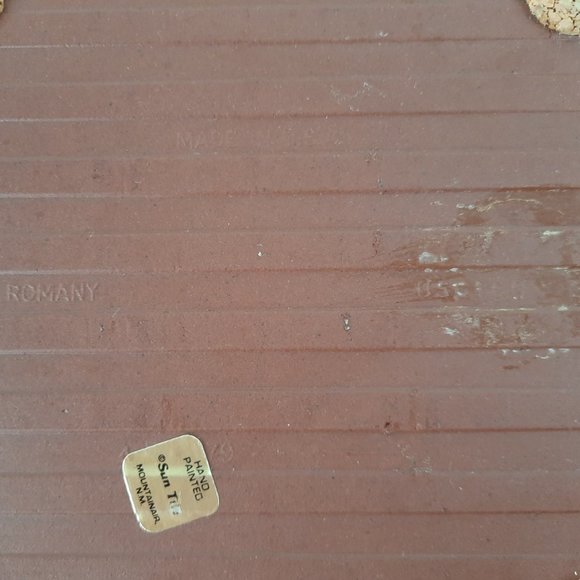 Vintage Hand Painted Sun Tile Trivet - Picture 7 of 7